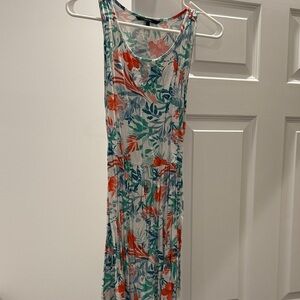 Vero Moda Floral Mini Dress - Green and Red